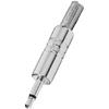 Connettore jack Monacor PG-105P 3,5mm maschio mono, metallo cromato, salvacavo , per cavi Ø 4,5mm .
